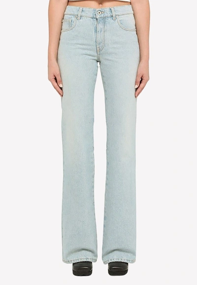 Off-white Flared Slim Jeans In Blue