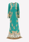VALENTINO ALL-OVER EMBROIDERED TULLE GOWN,1B3VDDM51ED K55