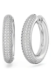 Swarovski Dextera Crystal-embellished Hoop Earrings In Silver