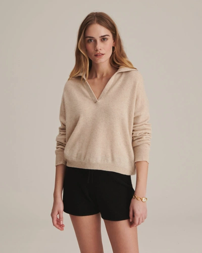 Naadam Cashmere Polo Sweater In Oatmeal