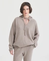 Naadam Merino Cashmere Open Neck Tunic Hoodie In Timber