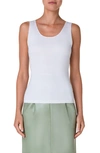 Akris Stretch Silk Tank Top In Ecru