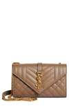 SAINT LAURENT SMALL ENVELOPE CALFSKIN LEATHER SHOULDER BAG