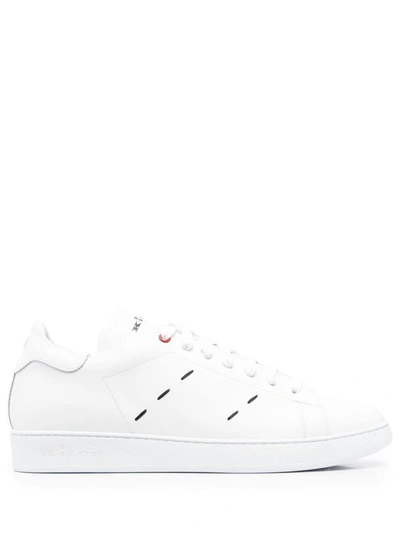 Kiton Leather Low-top Sneakers In White