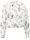 Giambattista Valli Distressed Floral Jacket In White
