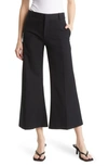 Frame Le Crop Palazzo Wide Leg Trousers In Noir