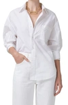 Citizen Of Humanity Kayla Oversize Poplin Button-up Shirt In Optic White