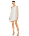 Mac Duggal Rinestone Embelished Waistband A Line Skirt In White