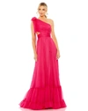 MAC DUGGAL TIERED ONE SHOULDER RUCHED GOWN