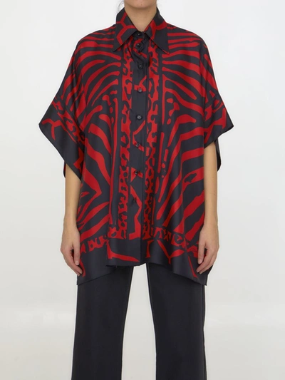 Dolce & Gabbana Zebra And Leopard-print Twill Shirt In Red