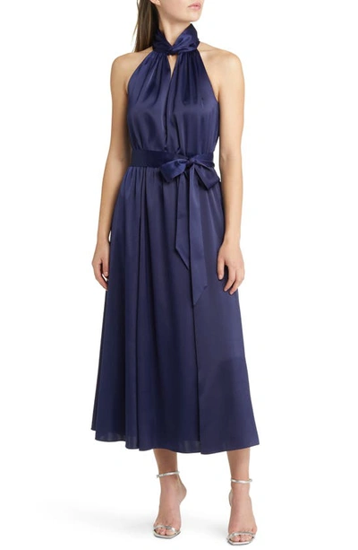 slim fit dress slacks Anne Klein Halter Midi Slip Dress Leafy Green main image 1