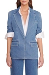 Staud Cotton Maxwell Blazer In Medium Wash