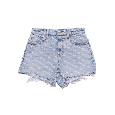 Alexander Wang Bite High-waisted Denim Shorts Blue In 24
