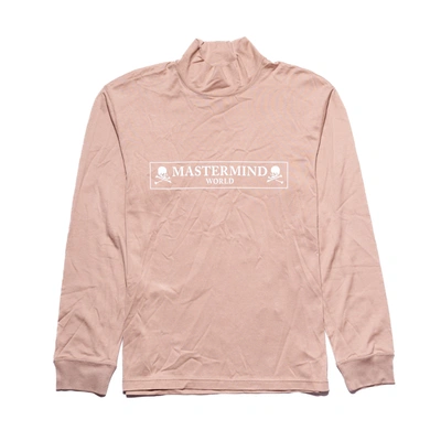 Mastermind Japan Mastermind World Box Logo Print Long Sleeve T-shirt Tan