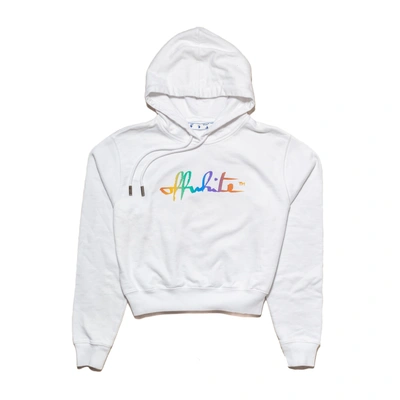 Off-white Rainbow Hoodie White In Xs