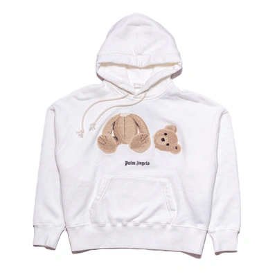 Palm Angels Palm Angles Bear-print Hoodie White In Xs
