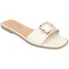 Journee Collection Tur Comfort Joarie Croc Embossed Sandal In Beige