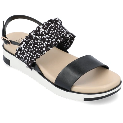 Journee Collection Women's Riya Contrast Sandals In Black