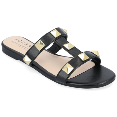 Journee Collection Kendall Studded Tru Comfort Slide Sandal In Black