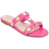 Journee Collection Kendall Studded Tru Comfort Slide Sandal In Pink