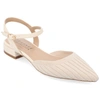 Journee Collection Ansley Ankle Strap Flat In Beige