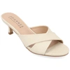 Journee Collection Berkly Snake-embossed Slide Sandal In Beige