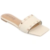 Journee Collection Treena Studded Flat Slide Sandal In White