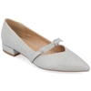 Journee Collection Women's Cait Bow Mary Jane Pointed Toe Flats In Gray