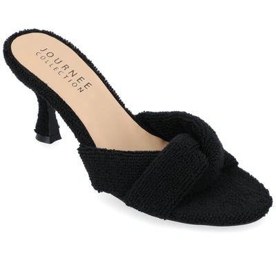 Journee Collection Women's Mannon Terry Cloth Sandals In Black