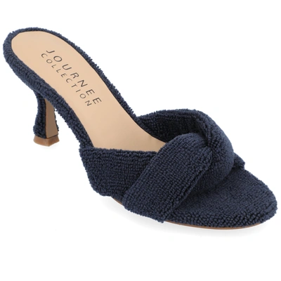 Journee Collection Women's Mannon Terry Cloth Sandals In Blue