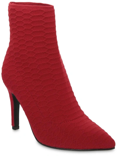 Mia Mckinley Womens Knit Ankle Sock Boot In Red