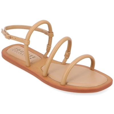 Journee Collection Karrio Tru Comfort Slingback Flat Sandal In Tan