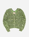 ANDERSSON BELL FRINGE TWO WAY SHORT CARDIGAN,atb872w-GREEN