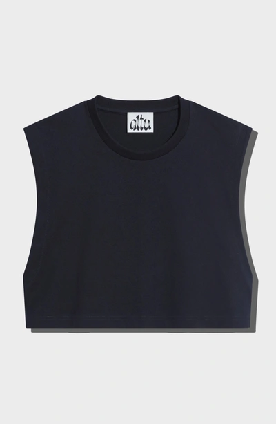 Altu Crop Muscle T-shirt In Black
