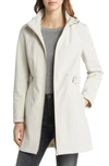 Via Spiga Cinch Waist Soft Shell Water Repellent Raincoat In Almond