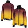 The Wild Collective Burgundy/gold Washington Commanders Color Block Full-zip Puffer Jacket In Burgundy