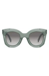 Celine Bold Acetate Butterfly Sunglasses In Shiny Light Green