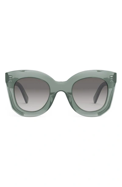 Celine Bold Acetate Butterfly Sunglasses In Shiny Light Green
