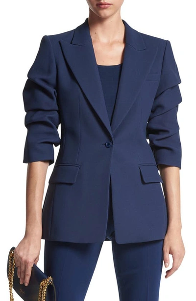 MICHAEL KORS MICHAEL KORS COLLECTION CATE CRUSHED SLEEVE DOUBLE CREPE BLAZER