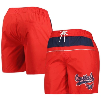 Starter Red Washington Capitals Freestyle Volley Swim Shorts