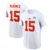 Nike Men's Nfl Kansas City Chiefs Super Bowl Lvii (patrick Mahomes) T-shirt In White
