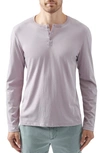 Atm Anthony Thomas Melillo Long Sleeve Henley In Oyster Pink