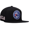 Mitchell & Ness Men's  Black Philadelphia 76ers Side Core 2.0 Snapback Hat In Black