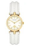 Tory Burch The Kira Leather Strap Watch, 30mm In Ivory/ Gold  display picture 1