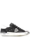 Philippe Model Logo-patch Lace-up Low-top Sneakers In Black
