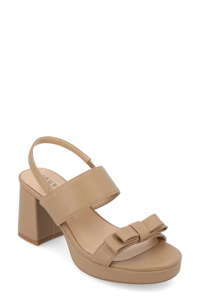 Journee Collection Brookan Platform Sandal In Taupe