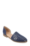 Journee Collection Tru Comfort Anyah Vegan Leather Flat In Blue