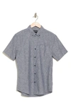 14TH & UNION SLIM FIT SHORT SLEEVE LINEN BLEND BUTTON-DOWN SHIRT