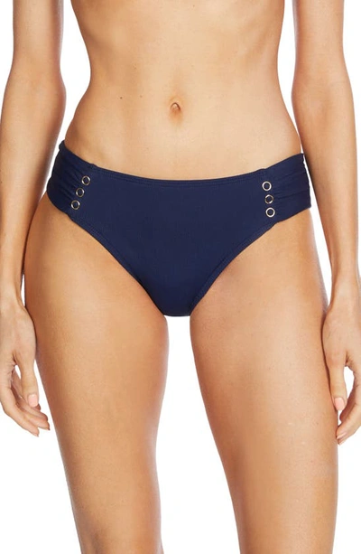 Robin Piccone Amy Side Tab Bikini Bottoms In Navy