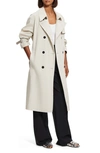 THEORY SLEEK DOUBLE BREASTED COTTON BLEND TRENCH COAT